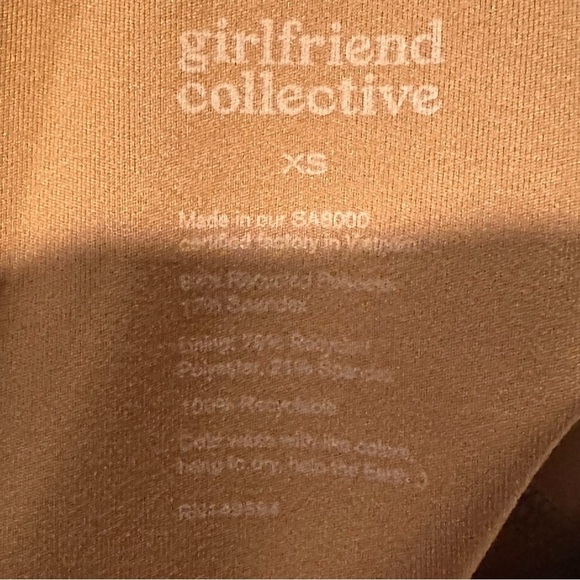 Girlfriend Collective Rib High-Rise Bike Short Toffee Women's Size XS - Picture 6 of 6